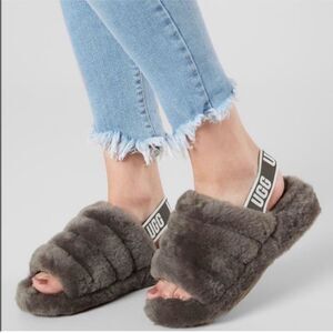 UGG‎ Fluff Oh Yeah Slides Gray 8